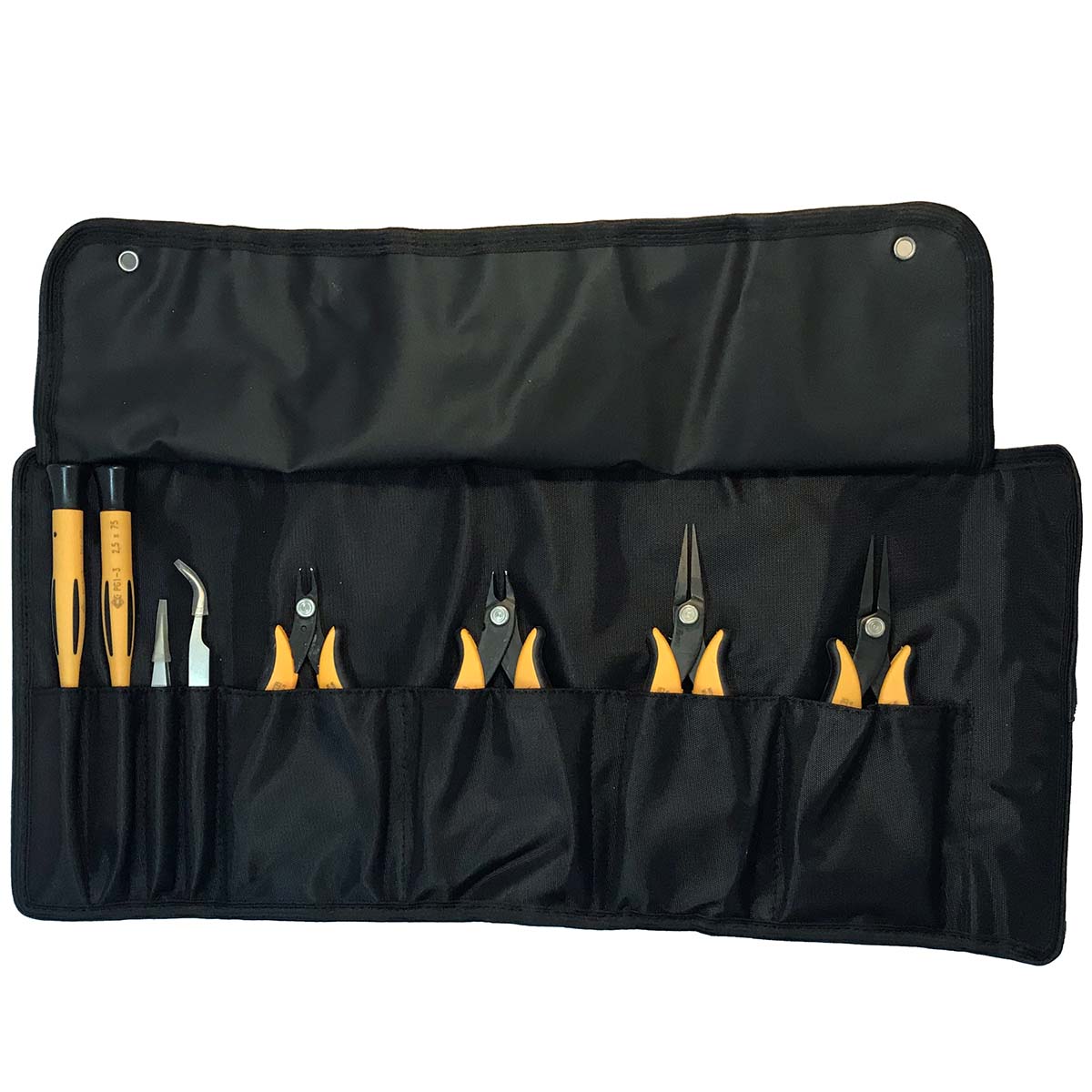 Piergiacomi-Set mit 8 verschiedenen Handwerkzeugen (2 Pinzetten, 2 Schneider, 2 Zangen und 2 Schraubendreher) – pg-kit8-1