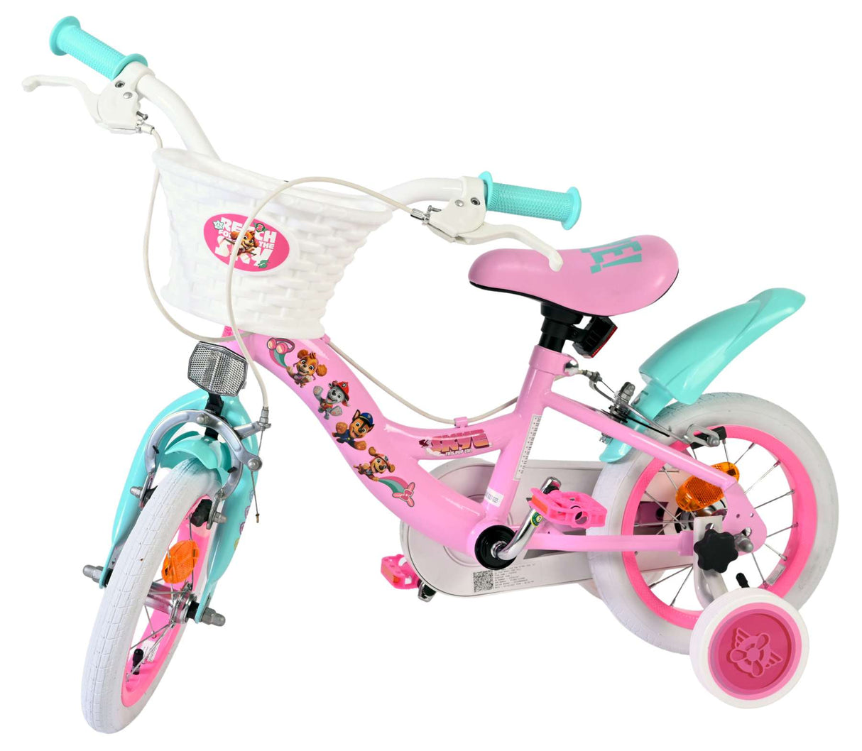 Paw Patrol Kinderfahrrad – Mädchen – 12 Zoll – Pink – zwei Handbremsen