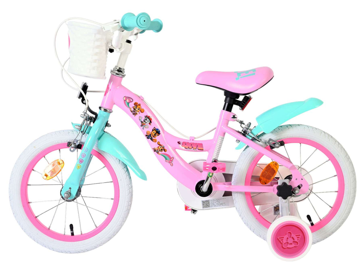 Paw Patrol Kinderfahrrad – Mädchen – 14 Zoll – Pink – zwei Handbremsen