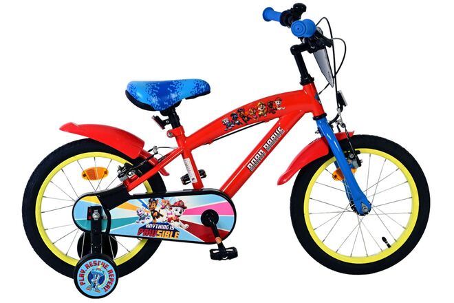 Paw Patrol Kinderfahrrad – Jungen – 16 Zoll – Rot – zwei Handbremsen