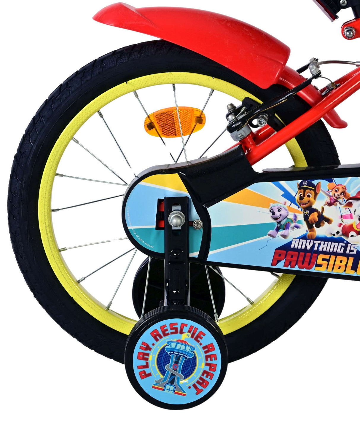 Paw Patrol Kinderfahrrad – Jungen – 16 Zoll – Rot – zwei Handbremsen