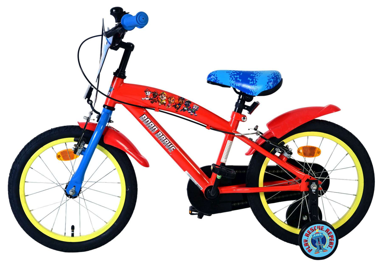 Paw Patrol Kinderfahrrad – Jungen – 16 Zoll – Rot – zwei Handbremsen