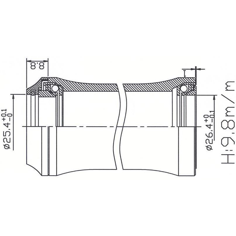 Tecora Ball Header 1 Zoll GEINTEG. 45x45 26.4 Cartg.Zwart