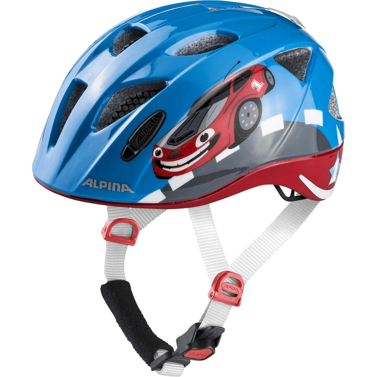 Alpina Sports Kinderhelm Ximo Flash Red Car 45-49 Glanz