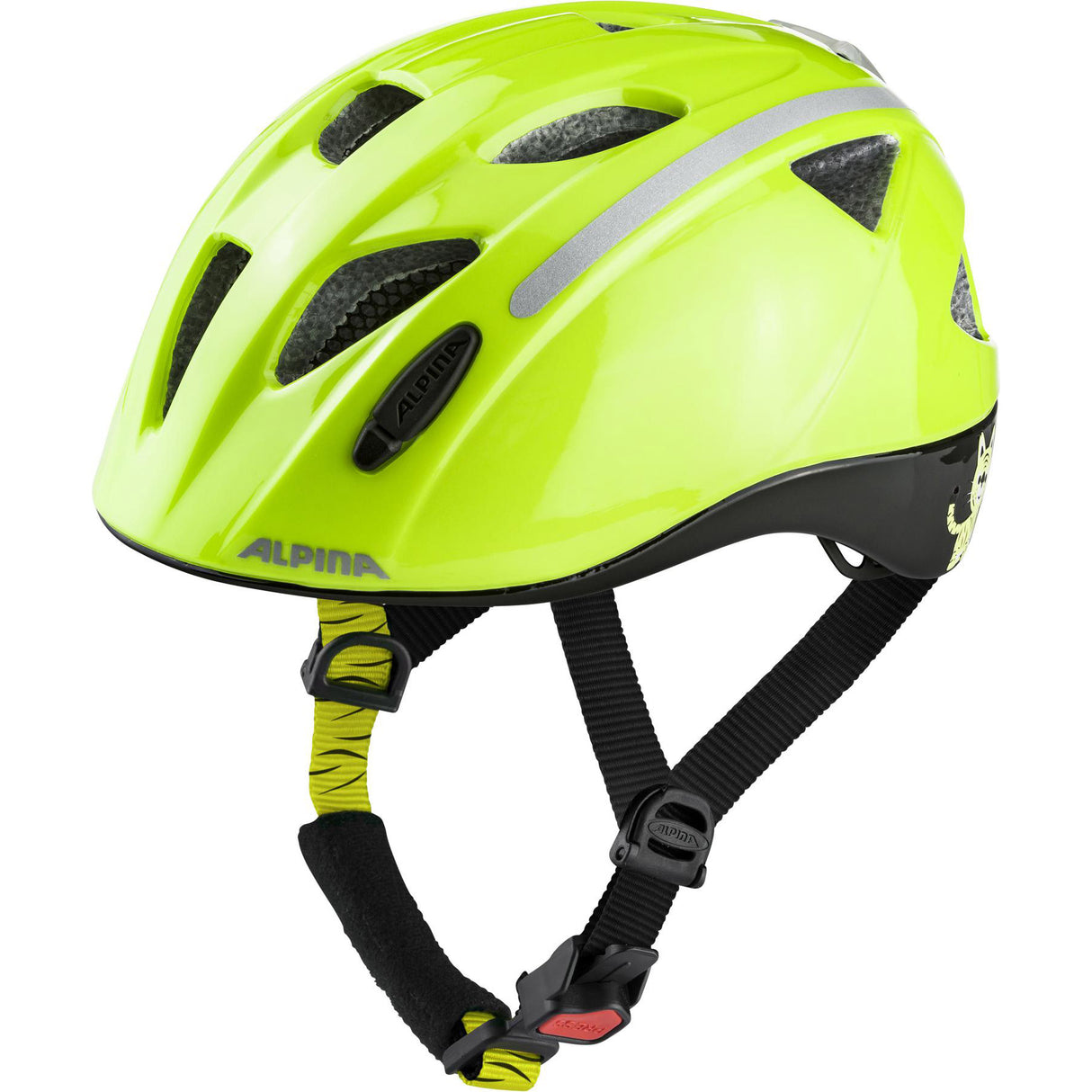Olympiasportbekleidung Alpina Sports Kinderhelm Ximo Flash Be Visible 45-49 Glanz