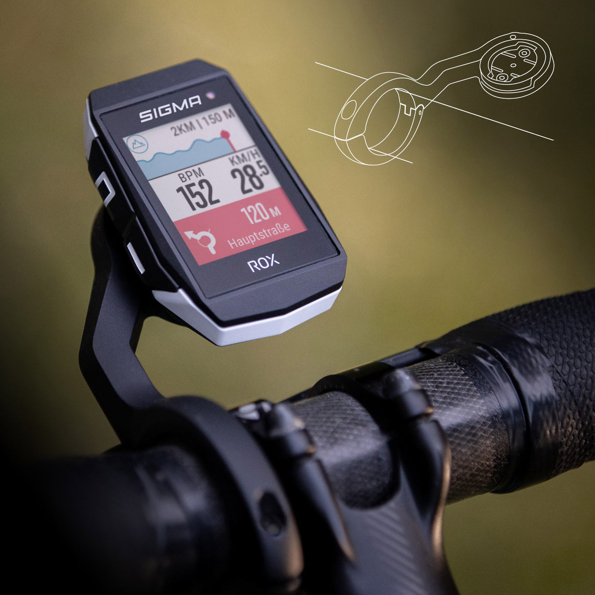 Sigma Rox 11.1 EVO GPS HR SET SET WI Kurzer Butler+Ant+BORST+USB-C