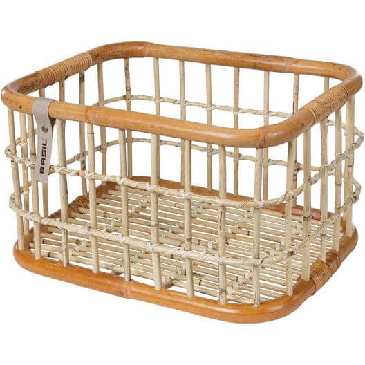 Basil Green Life - Rattan Fahrradkorb - groß - zuerst - natürlich braun