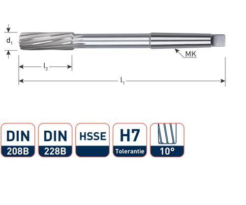 Rotec Maschinenreibahle MC H7 23mm Spir.