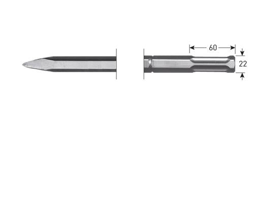Rotec Spitzmeißel 360mm 6k-22mm für Hilti te-s