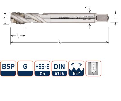 Rotec Maschinengewindebohrer DIN374 1 4 g blind