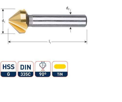 Rotec Senkfräser 60gr. 3-Schneider 20,0 mm
