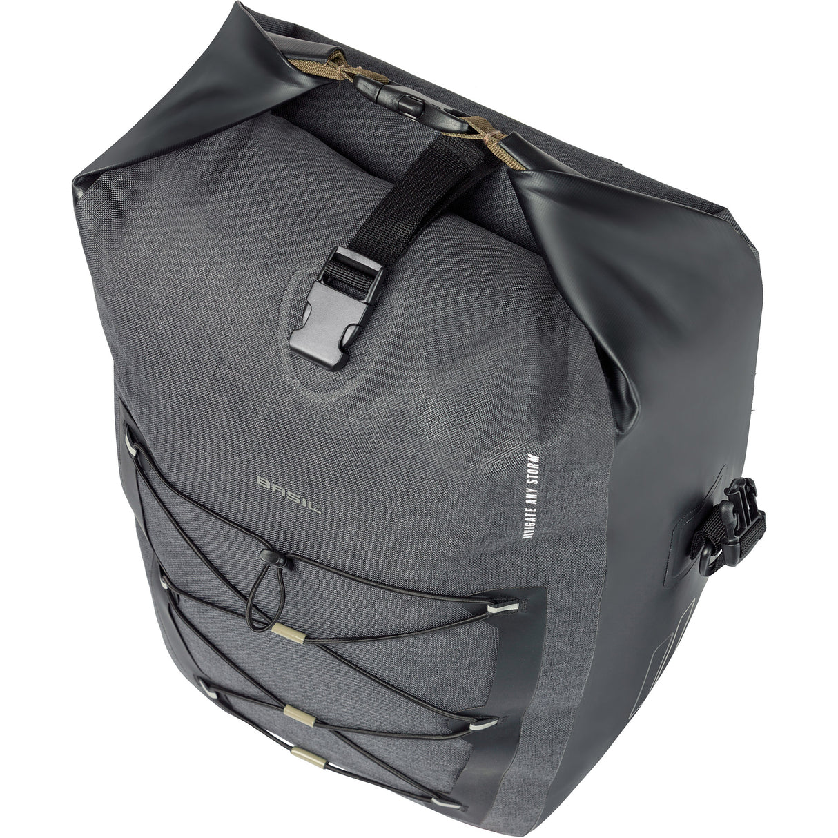 Basilikum Navigator Storm Mikes Seitenfahrradbeutel - sportlicher und funktionaler einzelner Fahrradbeutel - Schwarz - 100% wasserdicht