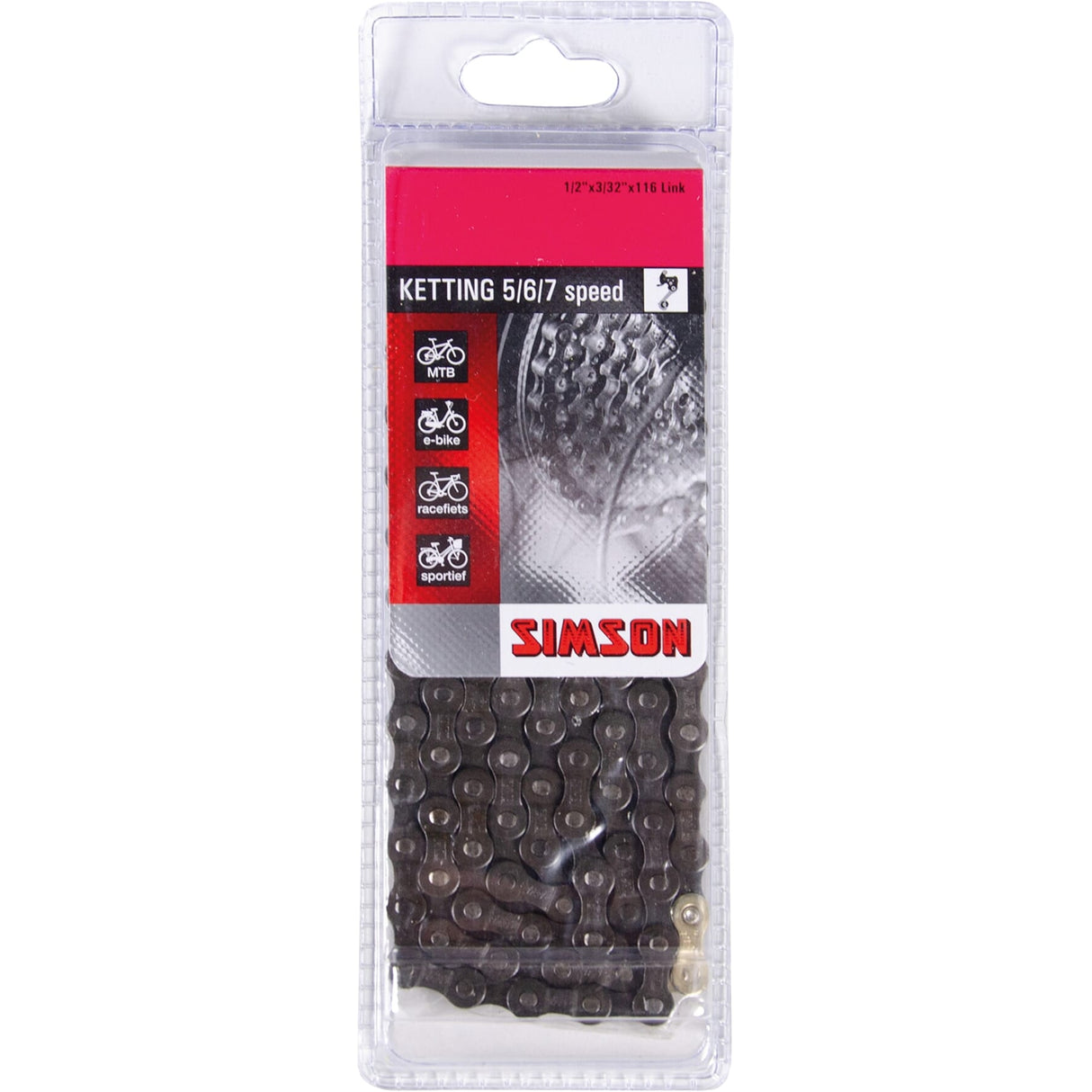 Simson Ketting Maeilleur 5 6 7 - hochwertige Fahrradkette, 116 Glieder, 1 2 x 3 32