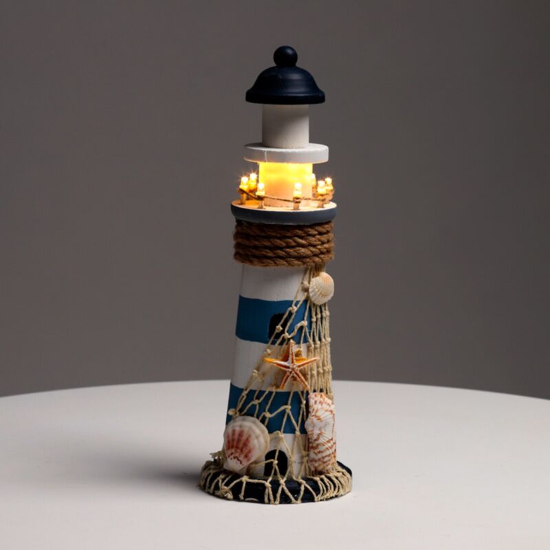 Strand-Souvenir – Leuchtturm-Muscheln mit LED-Licht