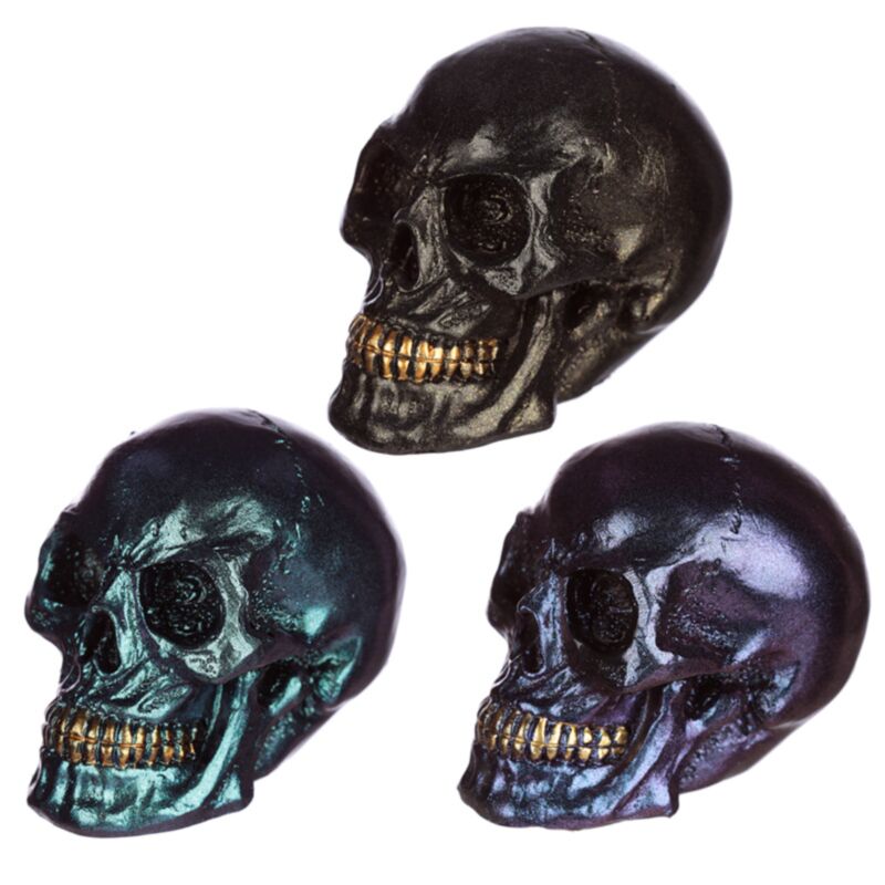 Kleines, regenbogenfarbenes Totenkopf-Wohnaccessoire