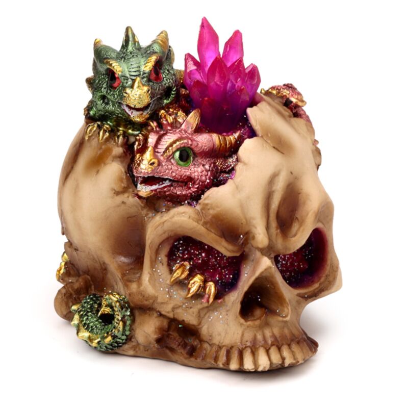 Elements Babydrache führte Kristallschädel