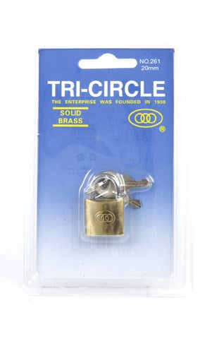 Tri-Circle-Vorhängeschloss 20 mm mit 3 Schlüsselblasen