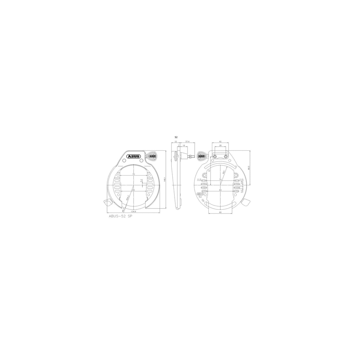 Abus Rahmenschloss 52 links oem