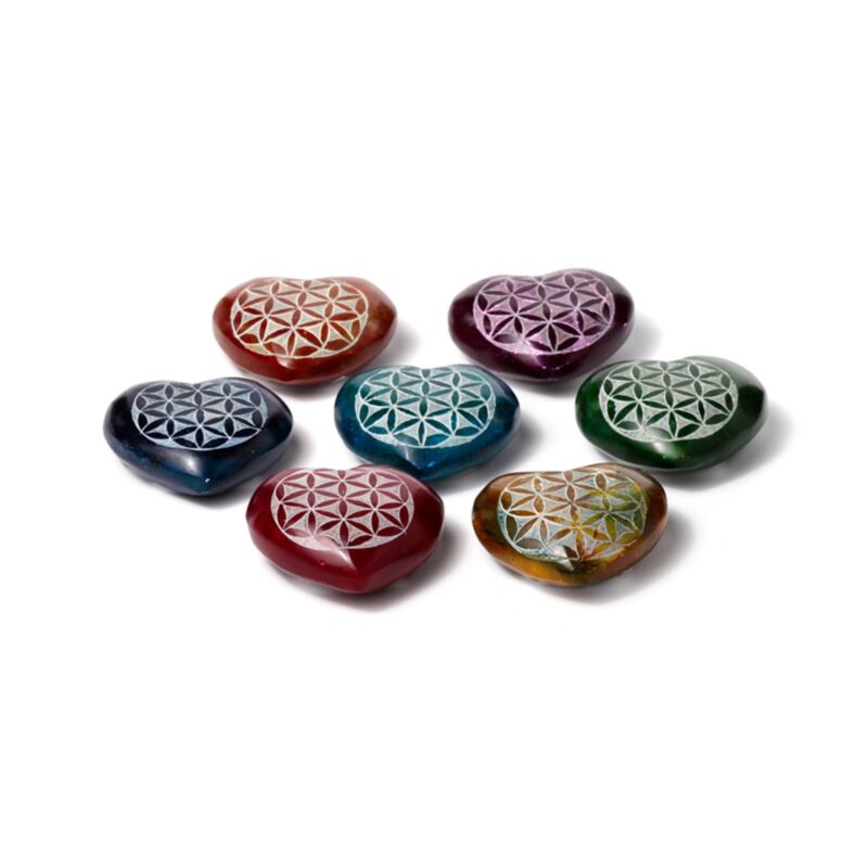 Räucherstäbchenhalter aus Speckstein, Chakra-Herz, Blume des Lebens