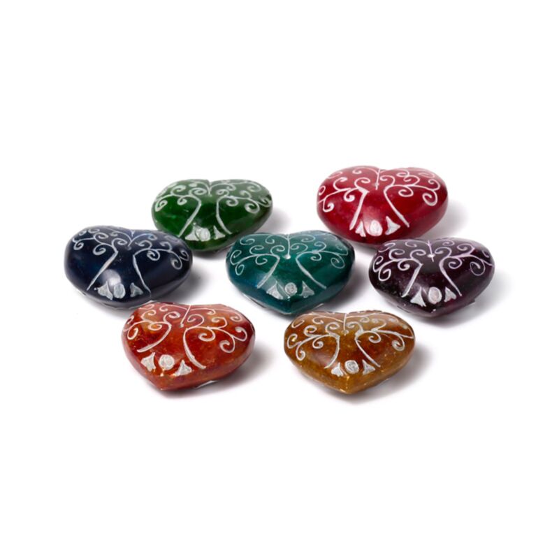 Räucherstäbchenhalter aus Speckstein, Chakra-Herz, Baum des Lebens