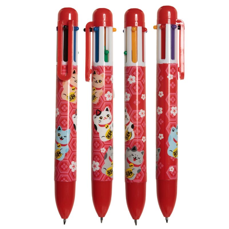 Maneki Neko Glückskatze Mehrfarbenstift (6 Farben)