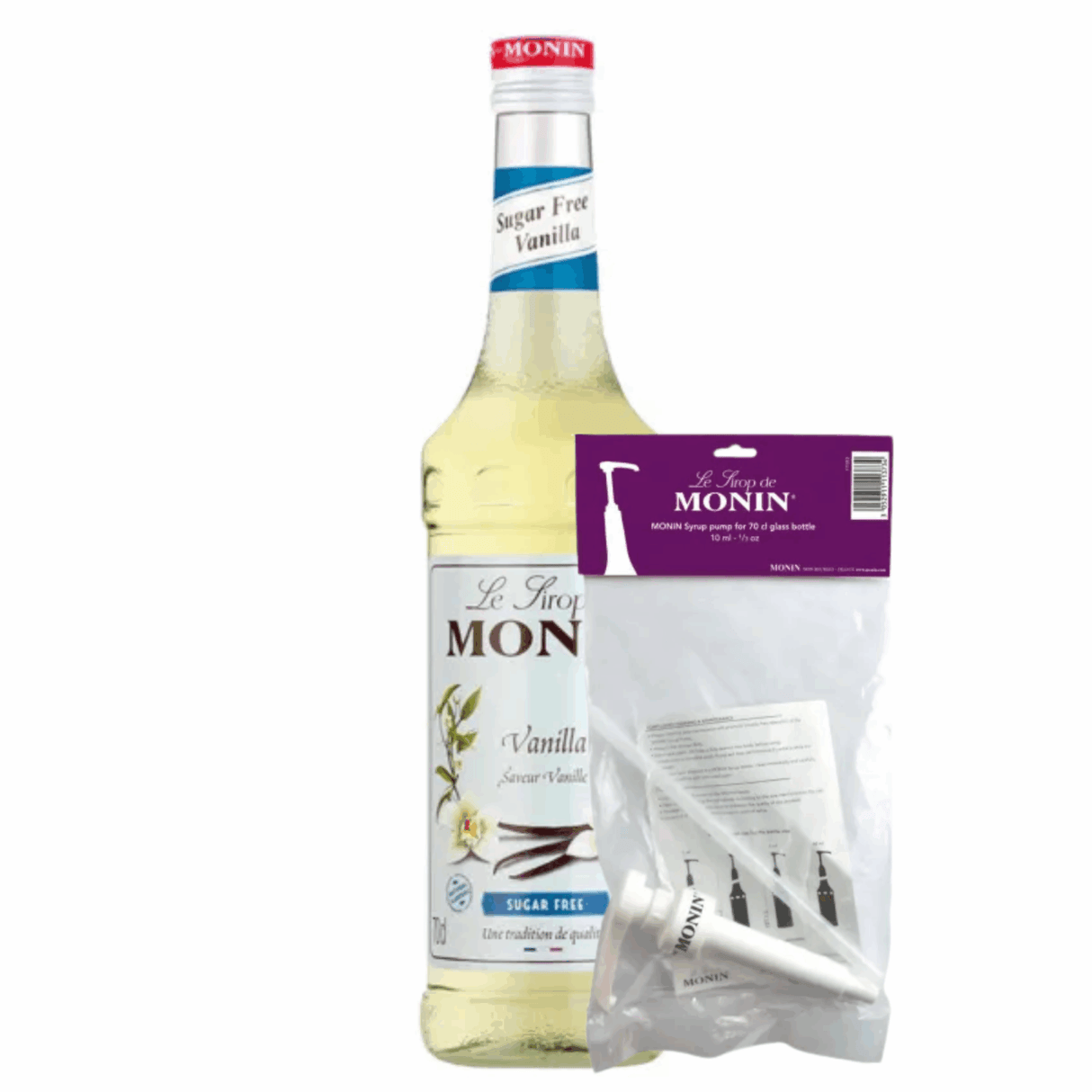 Monin Sirup Vanille zuckerfrei (70 cl) + Siruppumpe (10 ml)