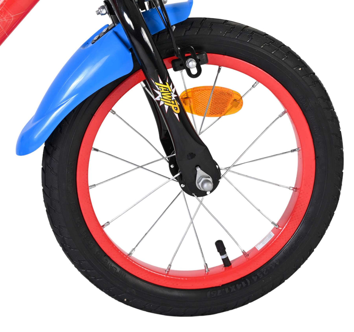 Spiderman Spider-Man Kinderfahrrad – Jungen – 14 Zoll – Blau Rot – Zwei Handbremsen