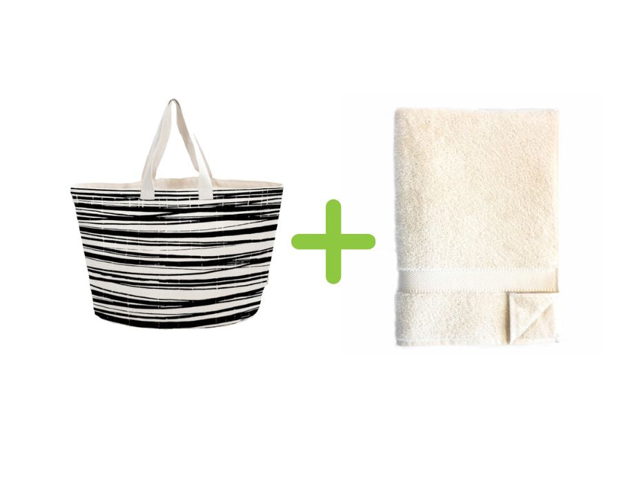 Bo Rüsselkäfer Strandtasche + Badetuch (100x180 cm) - natur