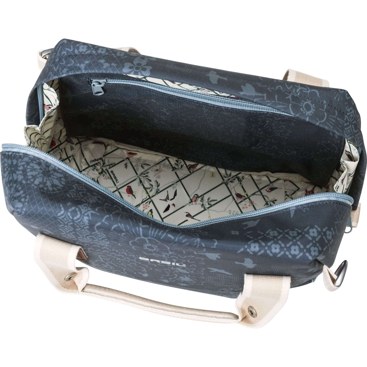 Basil Bohème City Bag-Blau, elegante Hand-, Schulter- und Lenkerbeutel, Wasserabnahme, 8 Liter Inhalt