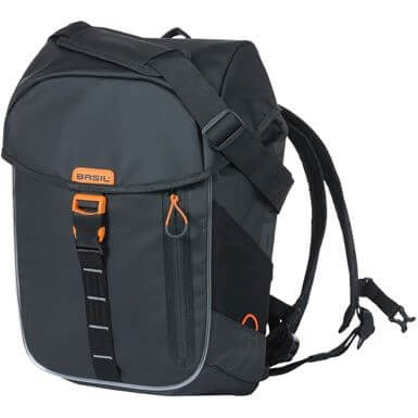 Basilikum Miles Tarpaulin Fahrrad -Rucksack Nordlich - wasserdichte schwarze Rucksack für Radfahrer - 17L - Unisex - Sporty - Schwarz