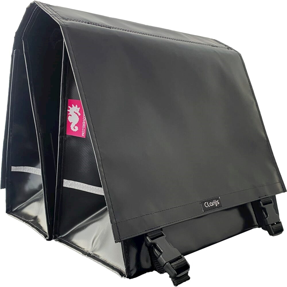 Clarijs Fahrradbeutel Doppel XL PVC 46L mit Pause schwarz