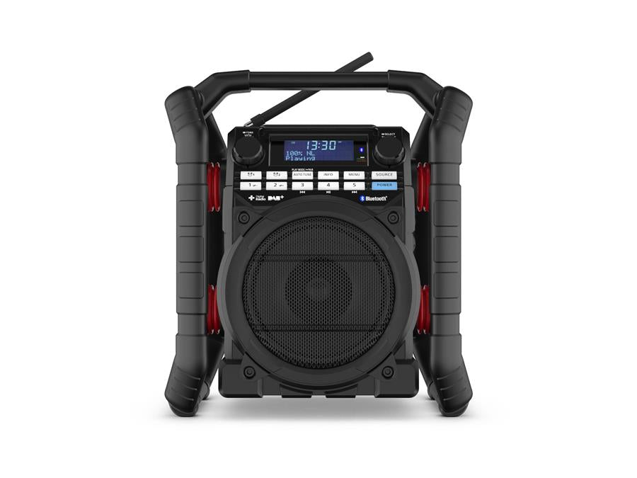 Perfectpro bouwradio teamplayer dab+ fm bluetooth oplaadbaar ip65