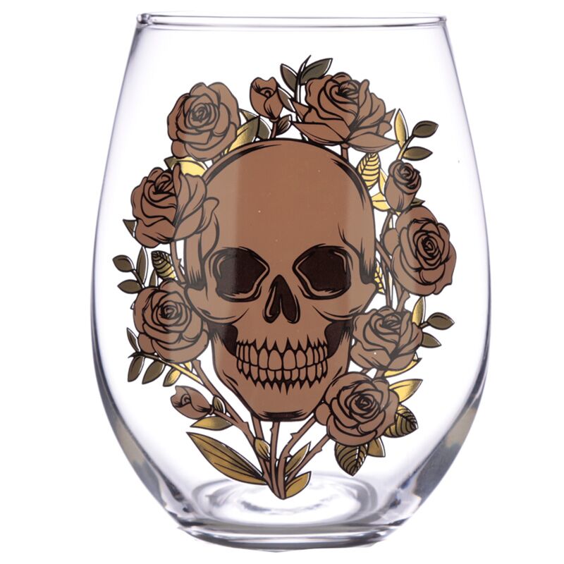 2 Trinkgläser - Totenkopfrosen