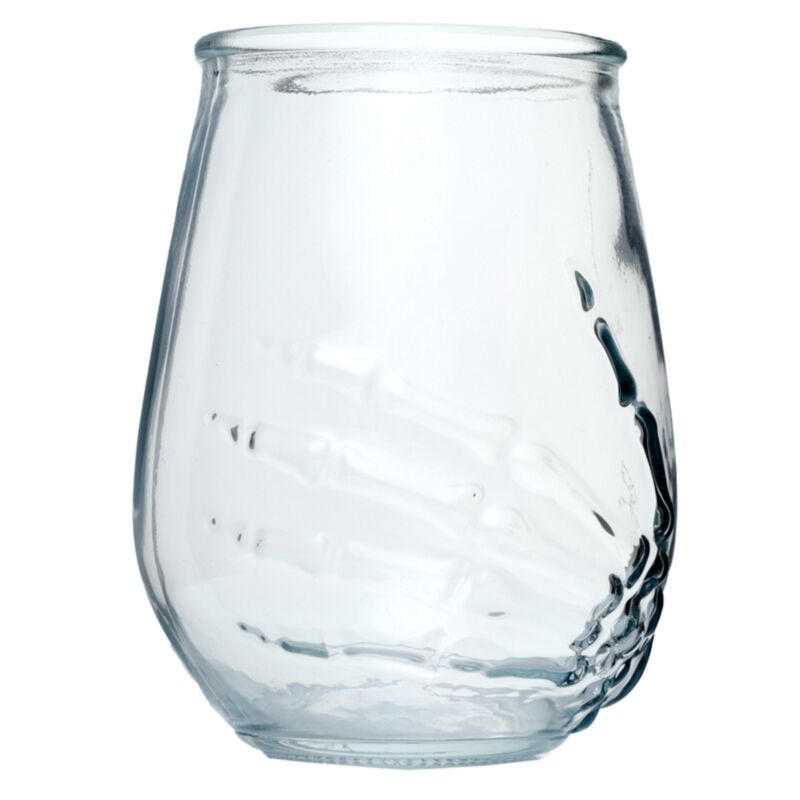 Skeletthand-Set mit 2 Glastrinkgläsern 250 ml
