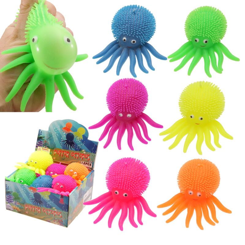 Buntes, auffälliges Quetschspielzeug Oktopus