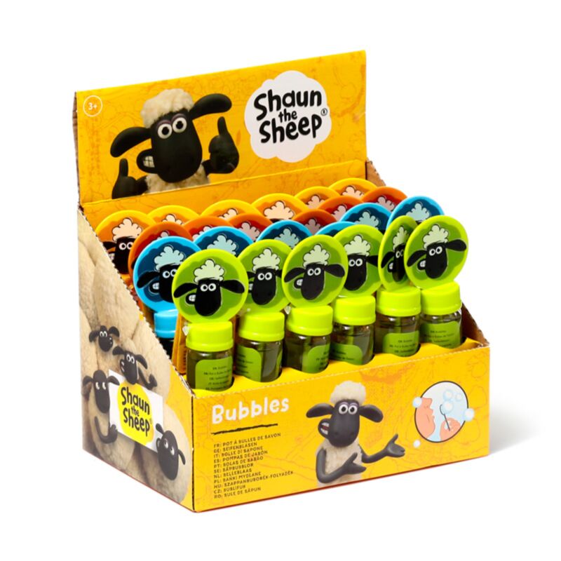 Shaun, das Schaf, bläst Seifenblasen