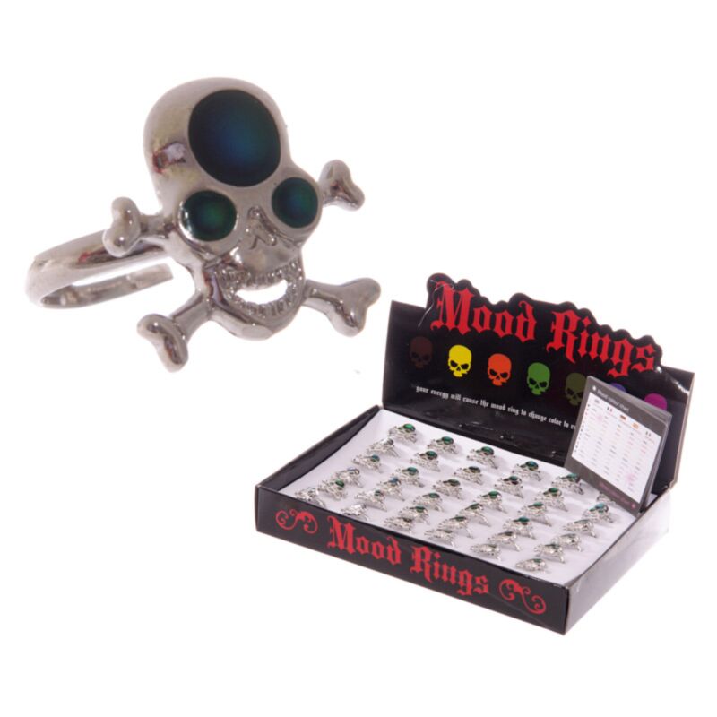 Stimmungsring mit Totenkopfknochen