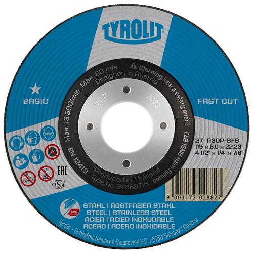 Tyrolit abs 125x6,0mm a30p-bfb basic st edelstahl schnellschnitt | 10 Stück