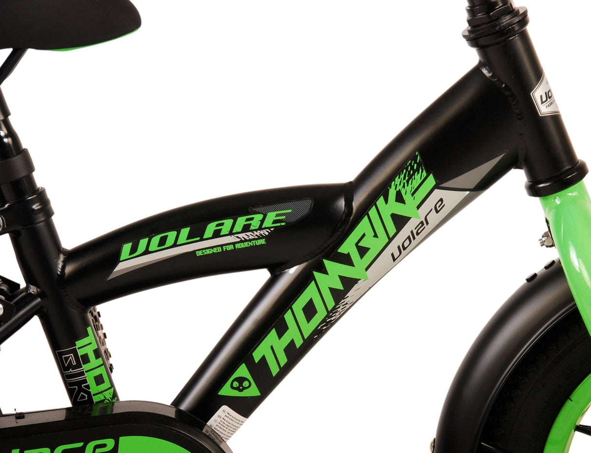 Volare Thombike Children's Bicycle - Jungen - 12 Zoll - schwarzes Grün