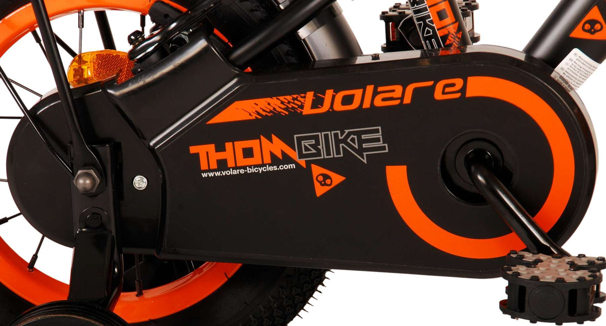 Volare Thombike Kinderbike - Jungen - 12 Zoll - Schwarzorange - Zwei Handbremsen