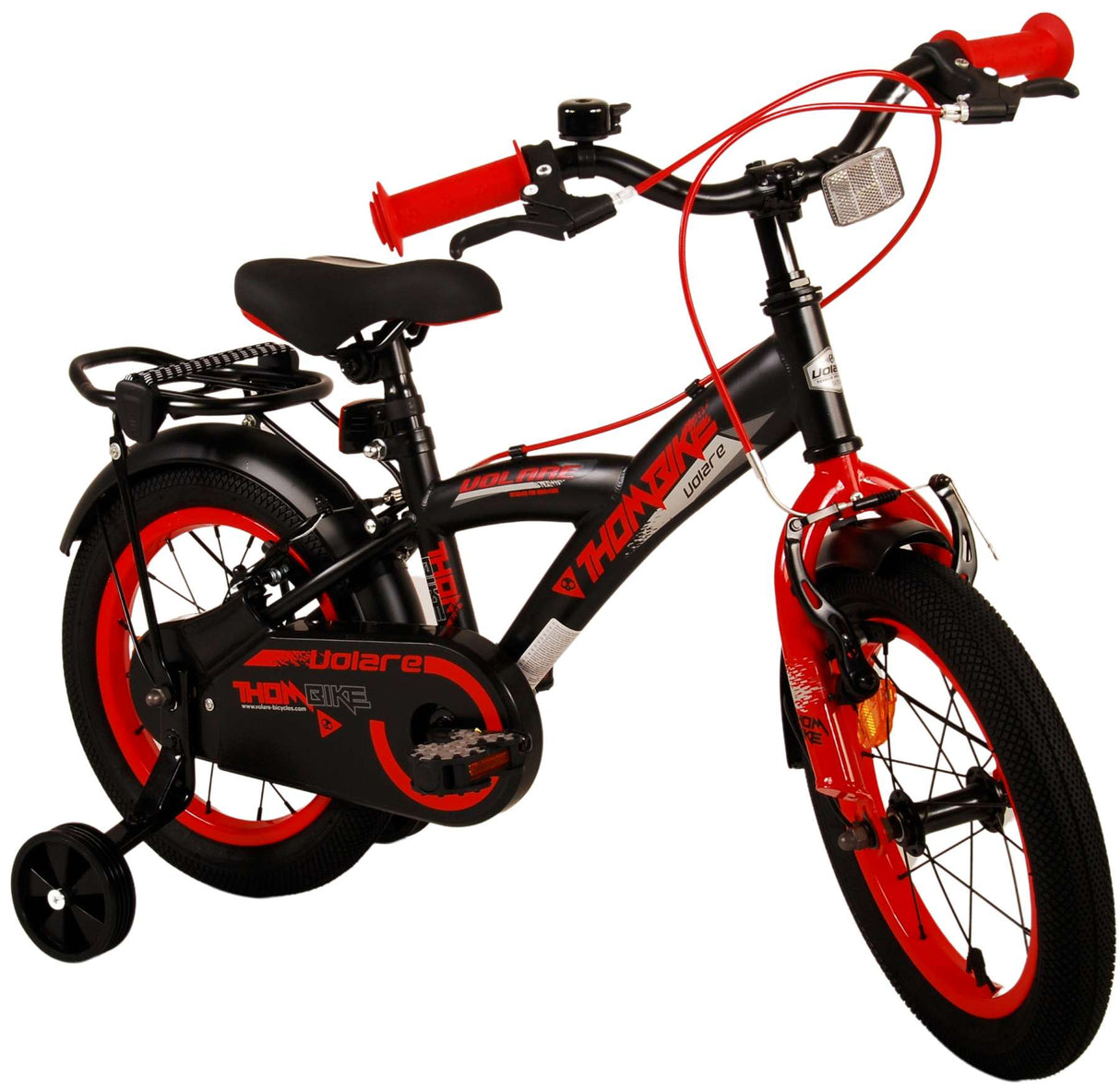 Volare Thombike Kinderbike Jungen 14 Zoll schwarz rote zwei Handbremsen