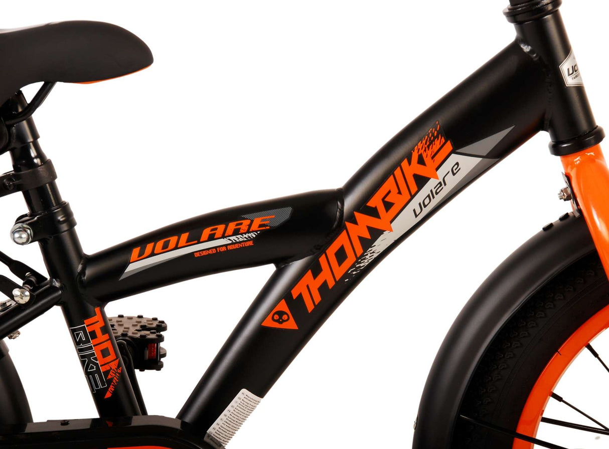 Volare Thombike Children's Bicycle - Jungen - 16 Zoll - Schwarzorange