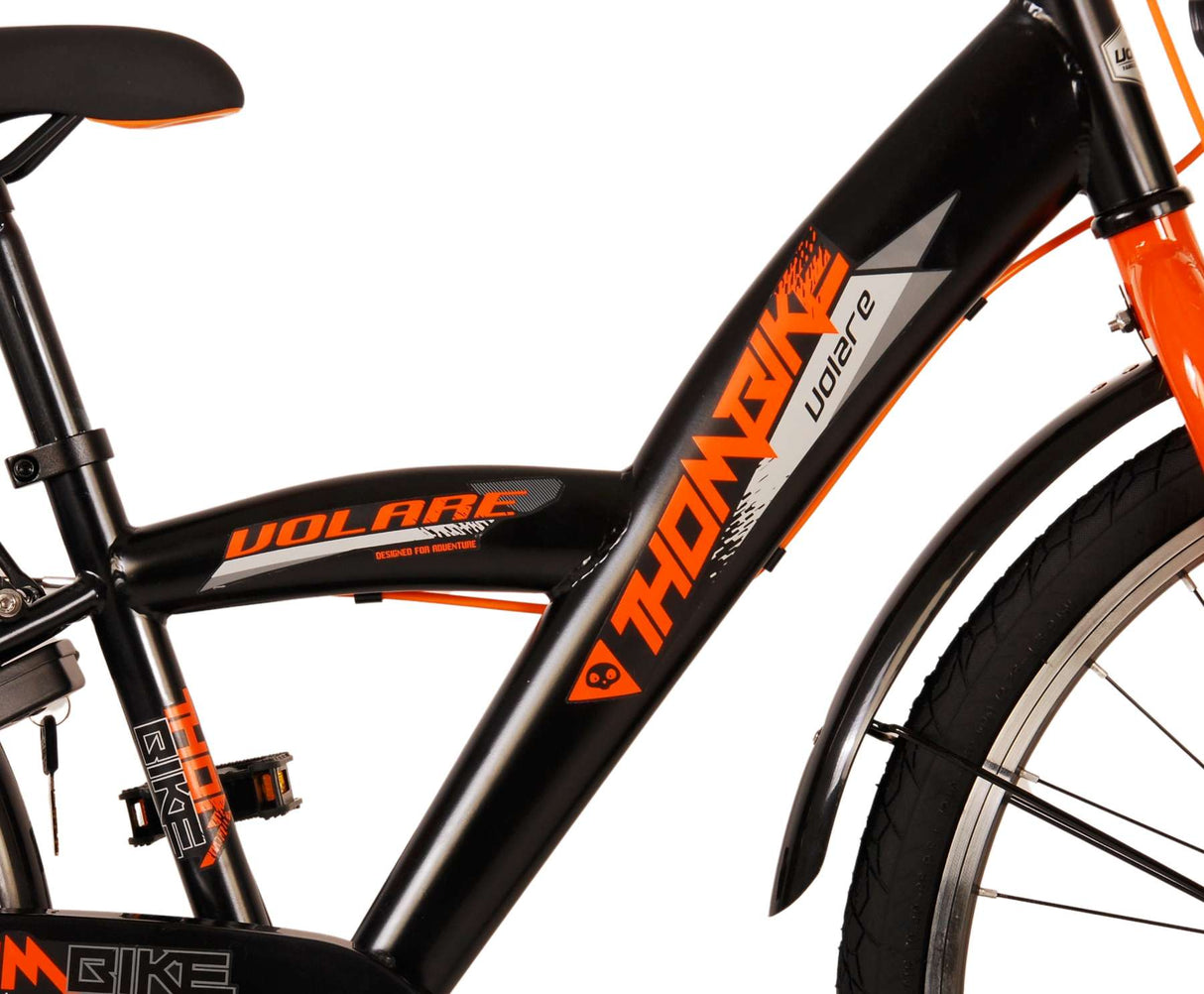 Volare Thombike Kinderbike Jungen 24 Zoll Black Orange zwei Handbremsen