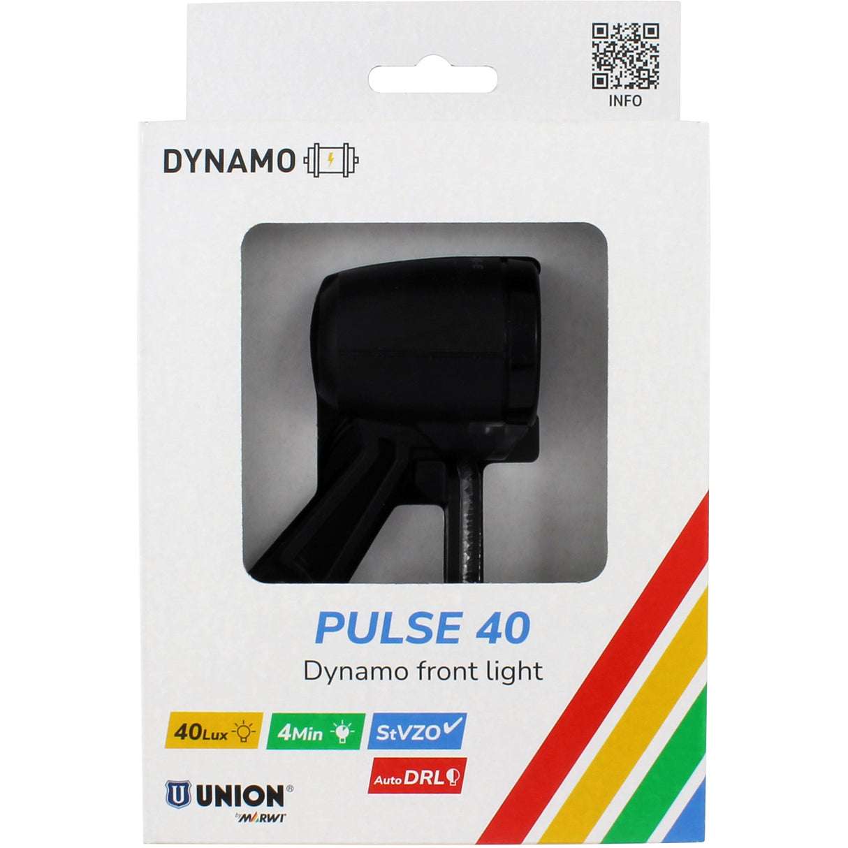 Union naafdynamo koplamp 40 lux auto pulse 40