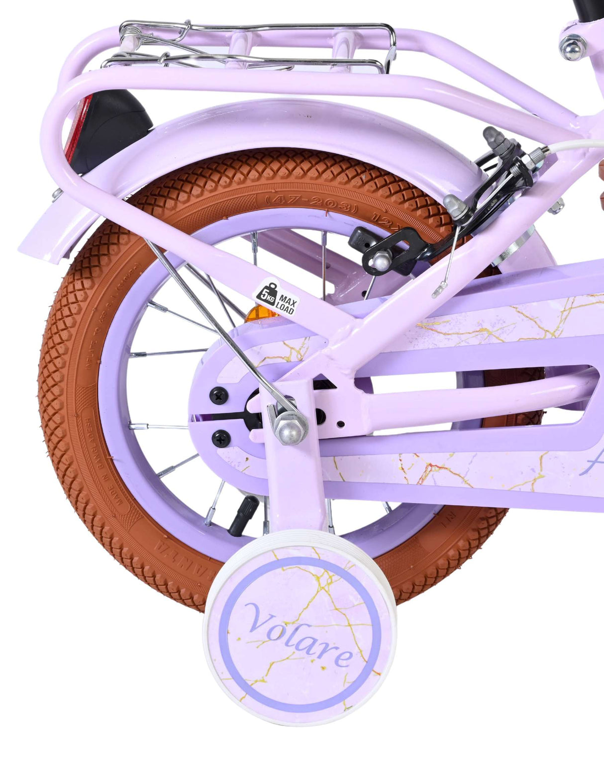 Volare Ashley Kinderfahrrad – Mädchen – 12 Zoll – Flieder – zwei Handbremsen