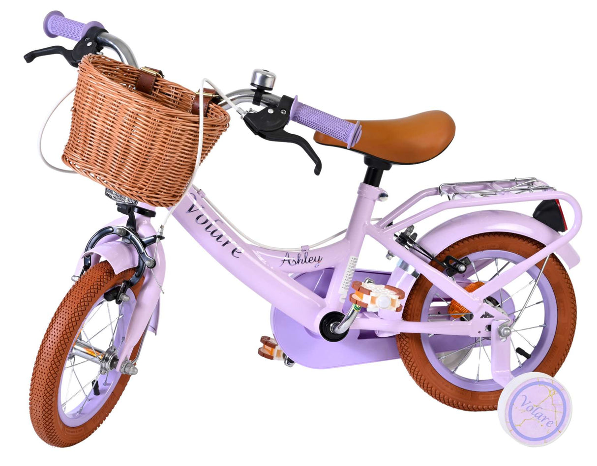 Volare Ashley Kinderfahrrad – Mädchen – 12 Zoll – Flieder – zwei Handbremsen