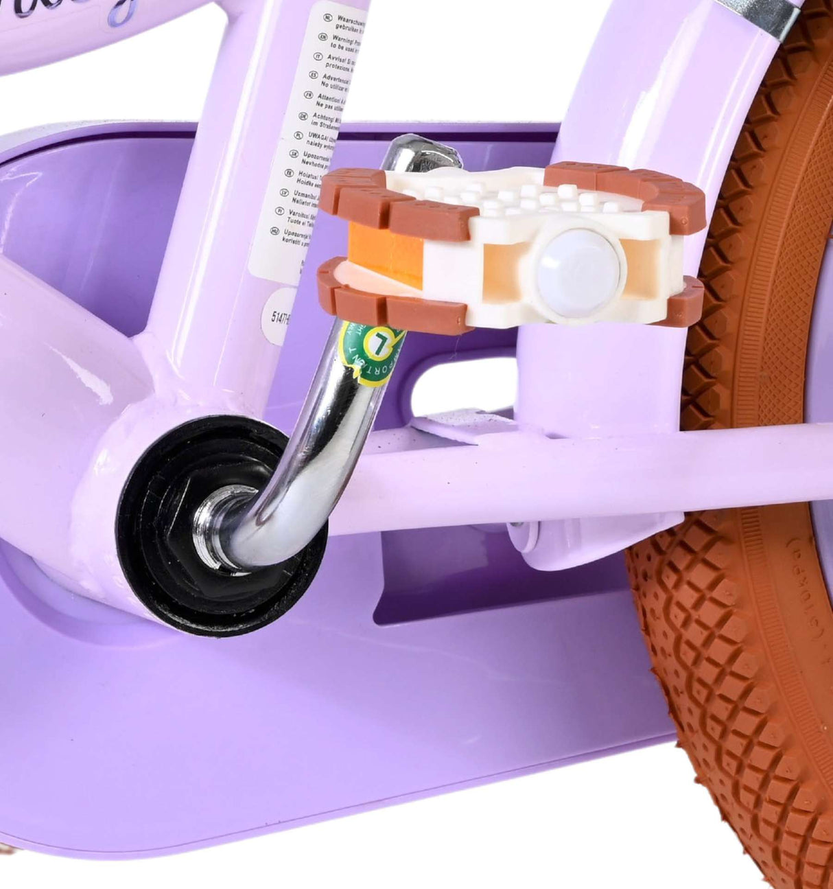 Volare Ashley Kinderfahrrad – Mädchen – 14 Zoll – Flieder – zwei Handbremsen