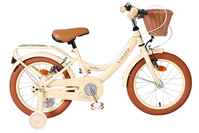 Volare Ashley Kinderfahrrad – Mädchen – 16 Zoll – Creme – zwei Handbremsen