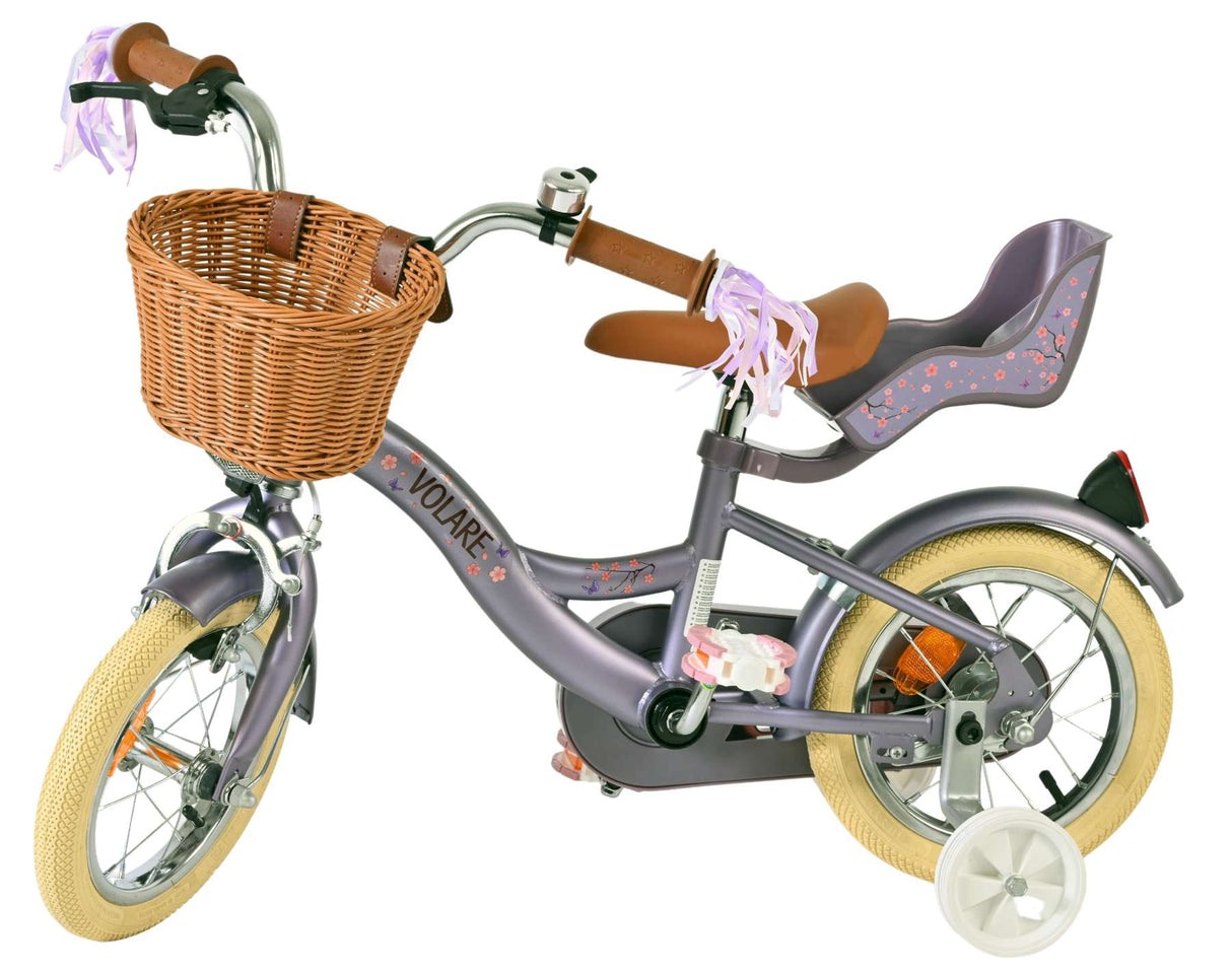 Volare Blossom Kinderfahrrad – Mädchen – 12 Zoll – Lila