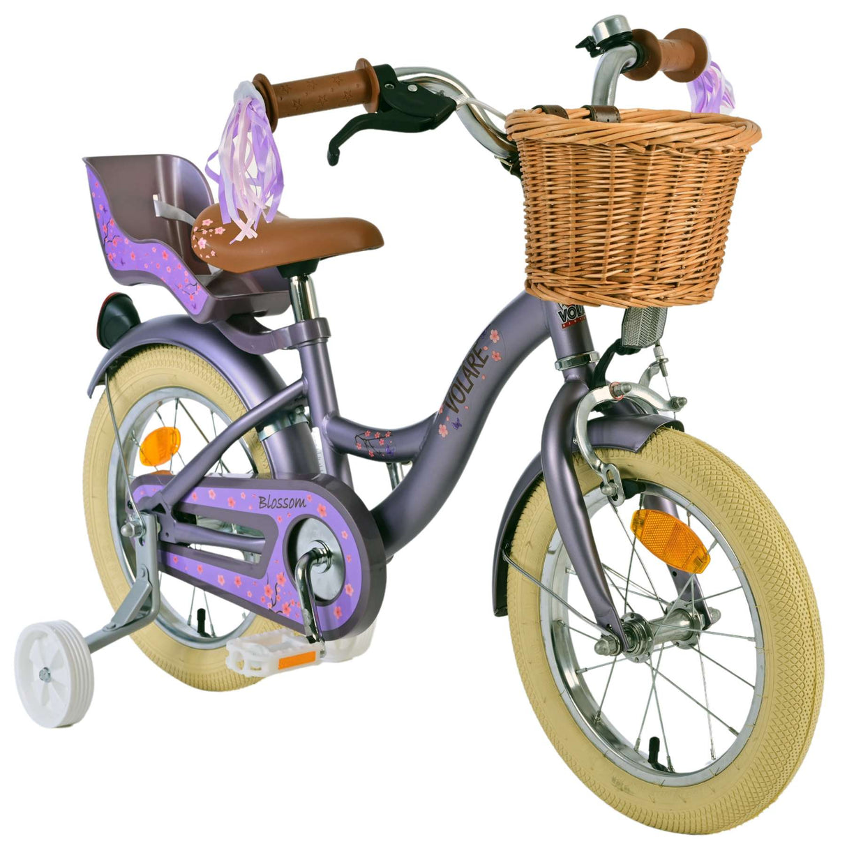 Volare Blossom Kinderfahrrad – Mädchen – 14 Zoll – Lila